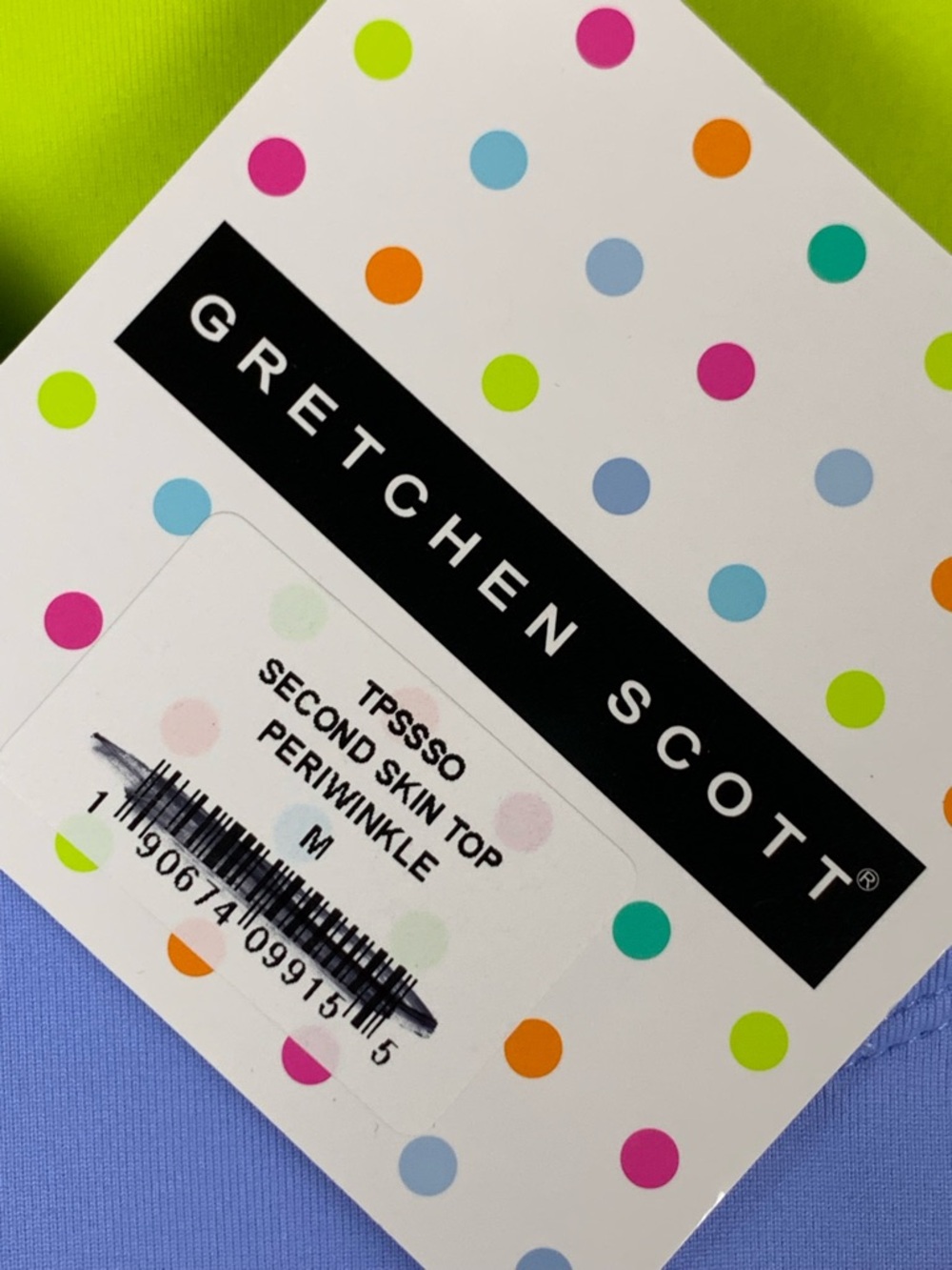Gretchen Scott NWT Womens Medium Blue V Neck Stretch Top 3/4 Sleeve Golf - Picture 10 of 15